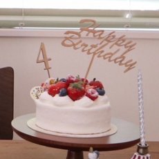 画像2: 誕生日祝い　誕生日ケーキ飾り付け　木製ケーキトッパー (2)